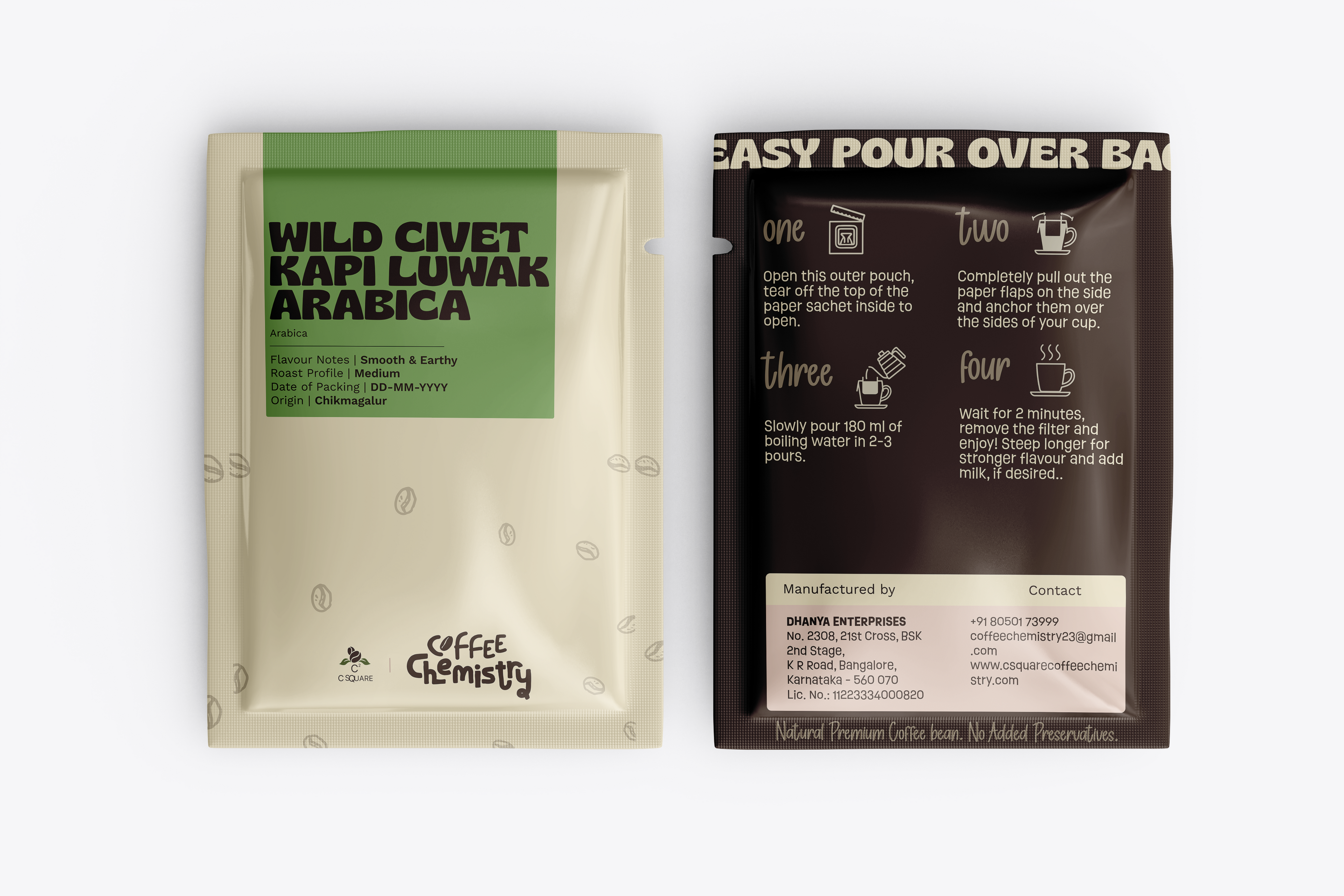 Wild Civet Kapiluwak Arabica Coffee Beans Drip Bag
